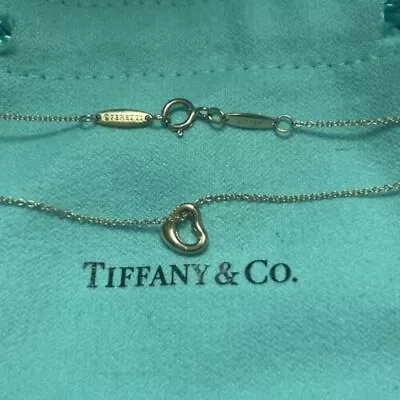 18k Rose Gold Tiffany & Co Elsa Peretti Super Mini 7mm Open Heart Necklace • $511.19