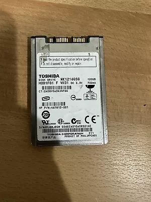 Used TOSHIBA MK1216GSG 120GB Micro SATA HARD DRIVE HDD 1.8  492560-001 • $21.99