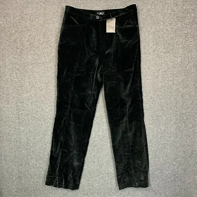 Limited America Pants 14 NWT Womens Velour Velvet Straight High Rise Black 31x31 • $13.60