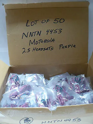 (LOT OF 50) Motorola NNTN4453 MONO Earbud Translucent Purple Headsets 2.5 INPUT • $39.50