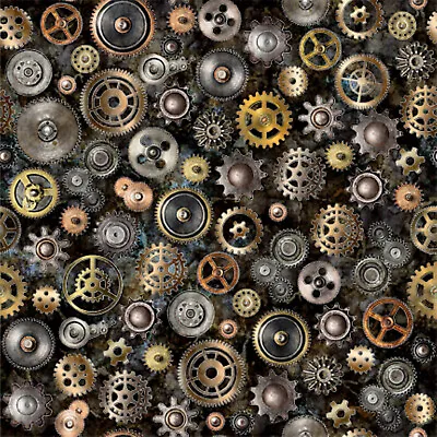 STEAMPUNK ADVENTURES By Dan Morris For QT Fabrics - Bty - Item #29565-J • $13.75