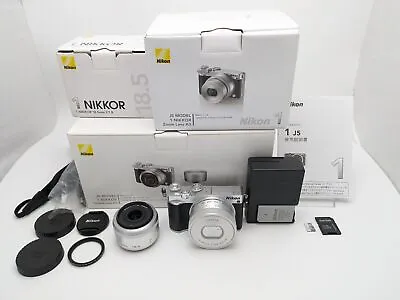 Nikon 1 J5 Silver [ NEAR MINT SC1668] 10-30mm F3.5-5.6 ＋ 18.5mm F1.8 Lens... • $724.52