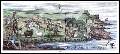 Faroe Islands 2005 Culture Viking Life Farming Etc Minisheet MNH / UNM • $4.96