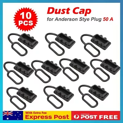 $8.99 • Buy 10x For Anderson Plug Cap Cover Connectors 50AMP Battery Caravn Dust Cap Black