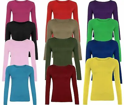 New Girls Long Sleeve Top Kids Plain All Colour Tee Tops T-Shirt Age 2-13 Years • £5.99