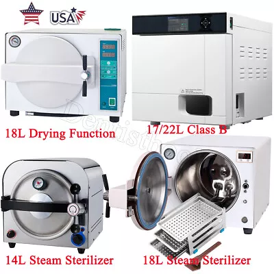 Dental Autoclave Steam Sterilizer Medical Drying Class B Steam Sterilizer 17/18L • $510