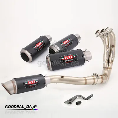 For Yamaha MT-09 Tracer 9 XSR900 2022 2023 Header Link Pipe Exhaust Muffler Tips • $268.47