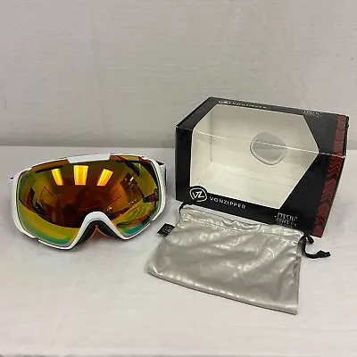 VonZipper El Kabong Snow Sport Goggles White Satin Frame W/ Fire Chrome Lens • $102
