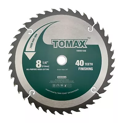 TOMAX 8-1/4-Inch 40 Tooth ATB Finishing Saw Blade With 5/8-Inch DMK Arbor • $17.59