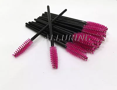 Eyelash Extension Disposable Mascara Wands Brushes Magenta ( Black Handles ) • $13.99