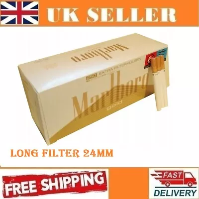 £19.99 • Buy 2000  Marlboro Gold Long Filter 24mm  KS EMPTY CIGARETTE TIP TUBES SMOKING
