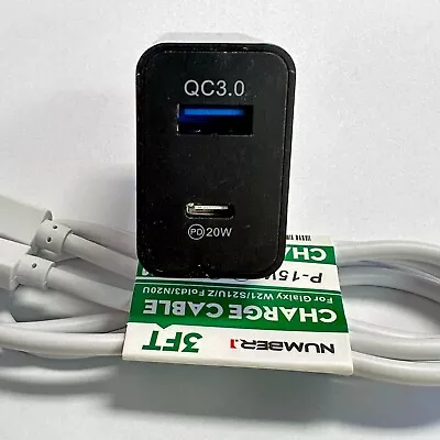 LOT 20W PD Type C Dual USB Wall Charger Type C To Type C USB/Type C 3FT 10FT • $2.35