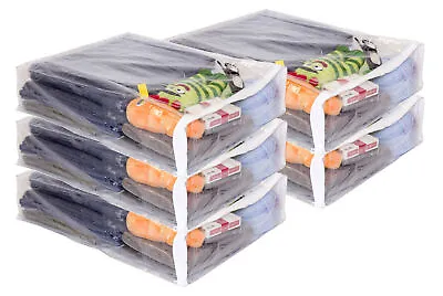 5-Pack Clear Vinyl Zippered Storage Bags 15 X 18 X 4 Inch • $16.99