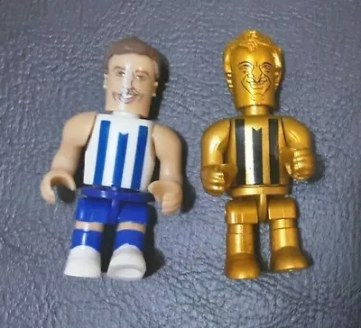 2 X NORTH MELBOURNE KANGAROOS AFL Mini Micro Figures GOLDSTEIN 22 GOLD HARVEY 29 • $10