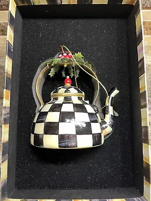 MacKenzie-Childs Retired Courtly Check Tea Kettle Christmas Ornament - Rare • $225