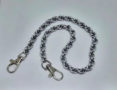 £10.50 • Buy Handmade Chainmail Double Spiral Silver Aluminium Wallet Chain Biker/Punk Unisex