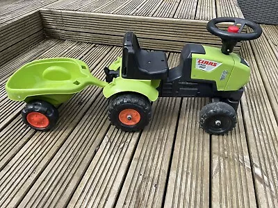 Ride-On Tractor Toy With Trailer Kids Falk Claas • £3