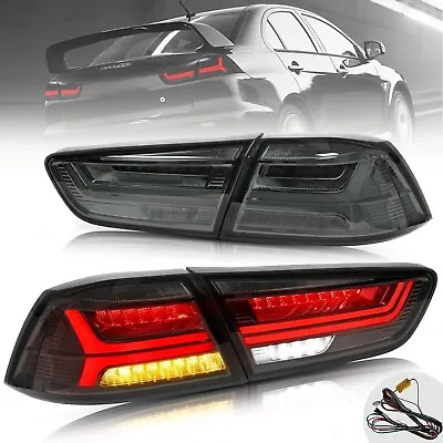 $296.99 • Buy SMOKED Full LED Tail Lights For 2008-2018 Mitsubishi Lancer EVO X W/Sequential 