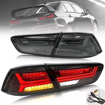 SMOKED Full LED Tail Lights For 2008-2018 Mitsubishi Lancer EVO X W/Sequential  • $329.99