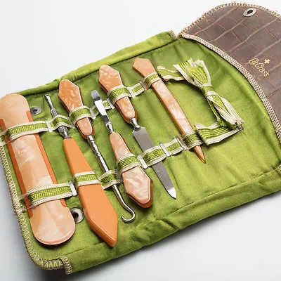 Vintage La Cross Mid Century Modern Manicure Set 6 Vintage Manicure Tools & Case • $20.49