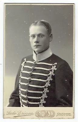 CDV Photo Man Soldier Military Hussar Phot. Ludv. Ericson Skofde Sweden (8749) • $15