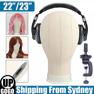 22/23  Canvas Mannequin Model Cork Head Block Hat Wig Styling Plate Bottom Clamp • $10.99