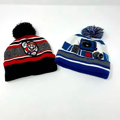 Pair Of Super Mario And Star Wars Kids Winter Beanie Hats • $12