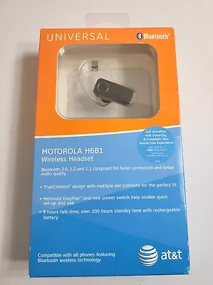 Motorola H681 Black Wireless Bluetooth Portable Single Ear-hook Headset. New. • $60