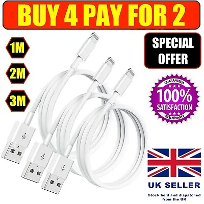 Heavy Duty Long USB Fast Charger Cable Lead For IPhone 14 13 12 11 X XS XR 7 8 6 • £3.39
