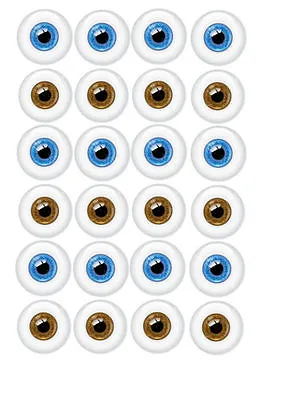 ✿ 24 Edible Rice Paper Cake Decorations - Eyes ✿ • £3