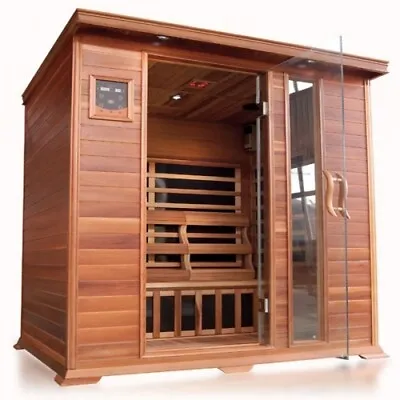 3 Person Infrared Indoor Sauna Certified Red Cedar Wood LED Lamp Bluetooth New • $3028.12
