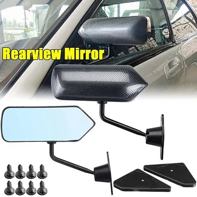 F1 Style Carbon Fiber Look Universal Car Racing Door Side Rearview Wing 2Mirrors • $53.35