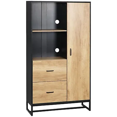 £132.99 • Buy HOMCOM Kitchen Storage Cabinet, Cupboard With Adjustable Shelves Soft Close
