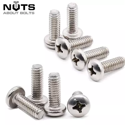 M4 M5 M6 M8 Pozi Pan Head Machine Screws Pozi Drive Bolts A2 Stainless Steel • £71.99