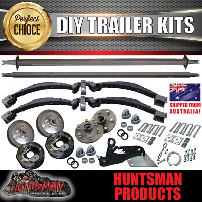 $1200 • Buy DIY 2000kg Tandem Trailer Kit.  Electric Brakes 45mm Axles Rocker Roller Springs