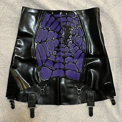 Tentacle Latex 3D Spiderweb Panel- High Waisted Garter Girdle Skirt- XS Pin-Up • $165