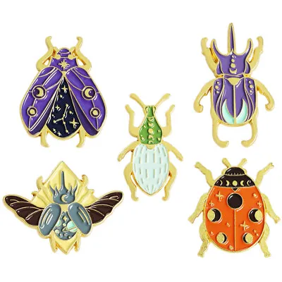 5 Pcs Jewelry Shawl Clips Ladybug Badges Pin Bugs Enamel Miss Sweater • £7.18