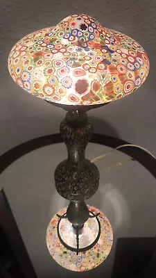 Italian Murano Millefiori Art Glass Boudoir Lamp W/Shade Circa 1930s • $4998