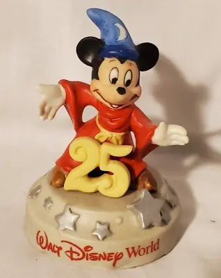 Mickey Mouse Music Box 25th Anniversary Ceramic Figure Disney Tested • $21.99