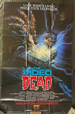 THE VIDEO DEAD Original Video Store Videocassette Promotional Poster 25 1/2x40 • $333.71