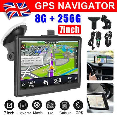7'' Car Truck GPS Navigation Sat Nav 8GB Free Lifetime UK&EU Maps Touch Screen • £41
