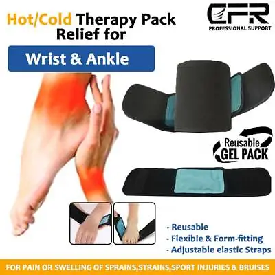 Hot&Cold Therapy Gel Ice Wrap Pack Therapy Strap Ankle Wrist Arch  Pain Relief • £9.49