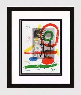 Fabulous 1965 Original Joan MIRO Color Lithograph  Figures  Authentic Framed COA • $1554