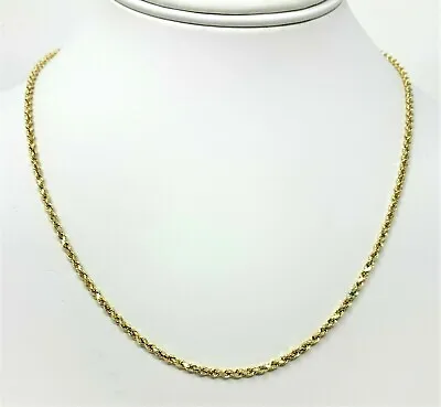 10K Solid Yellow Gold Necklace Gold Rope Chain 16  18  20  22  24  26  28  30  • $89.99
