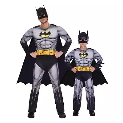 Deluxe Classic Batman Fancy Dress Superhero Costume Kids Boys Mens Book Day • £18.50