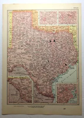 Vintage TEXAS Atlas Map - 1968 Collector's Edition EBC Atlas Of The World • $6.72