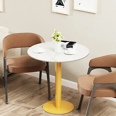 Round Pub Table Marble Tabletop For Dining Bistro Cafe Gold Black Bar Table • $214.91