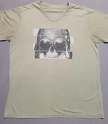 Oakley V Neck T Shirt Men's Size XL  Medusa Xray Skull Green Graphic Print Slim • $14.76