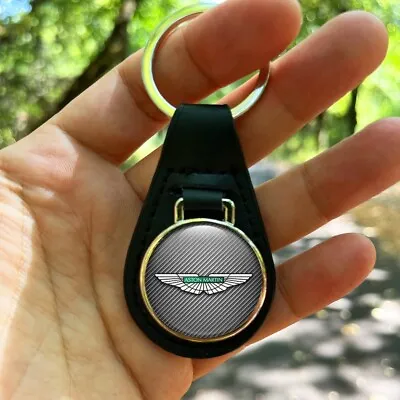 Leather Keychain Aston Martin Premium Quality Key Holder Unique Gift Accessories • $17.99