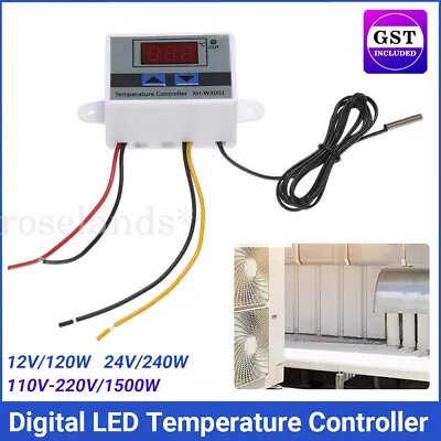 Digital LED Temperature Controller Thermostat Control Switch W/ Waterproof Probe • $14.21